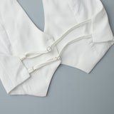 Women's Sleeveless Halter Button Front Crop Top