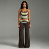 Women's Striped Tank Top Wide Leg Pants Set