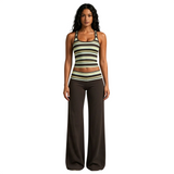 Women's Striped Tank Top Wide Leg Pants Set