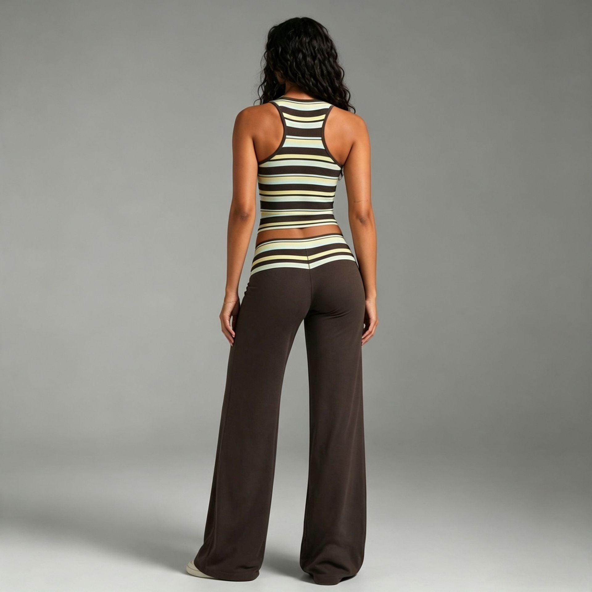 Women's Striped Tank Top Wide Leg Pants Set
