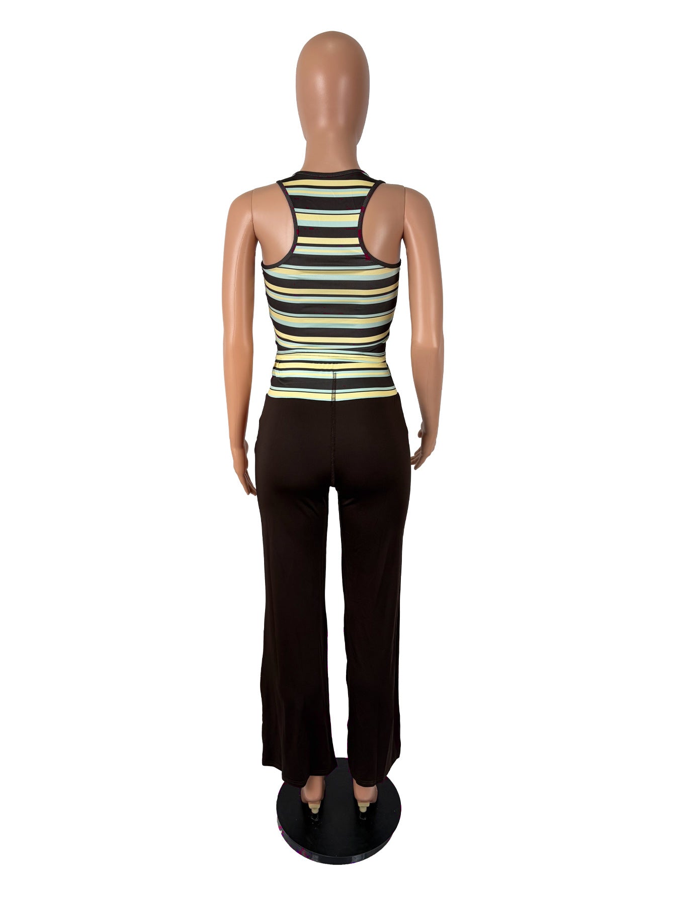 Women's Striped Tank Top Wide Leg Pants Set