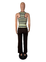 Women's Striped Tank Top Wide Leg Pants Set
