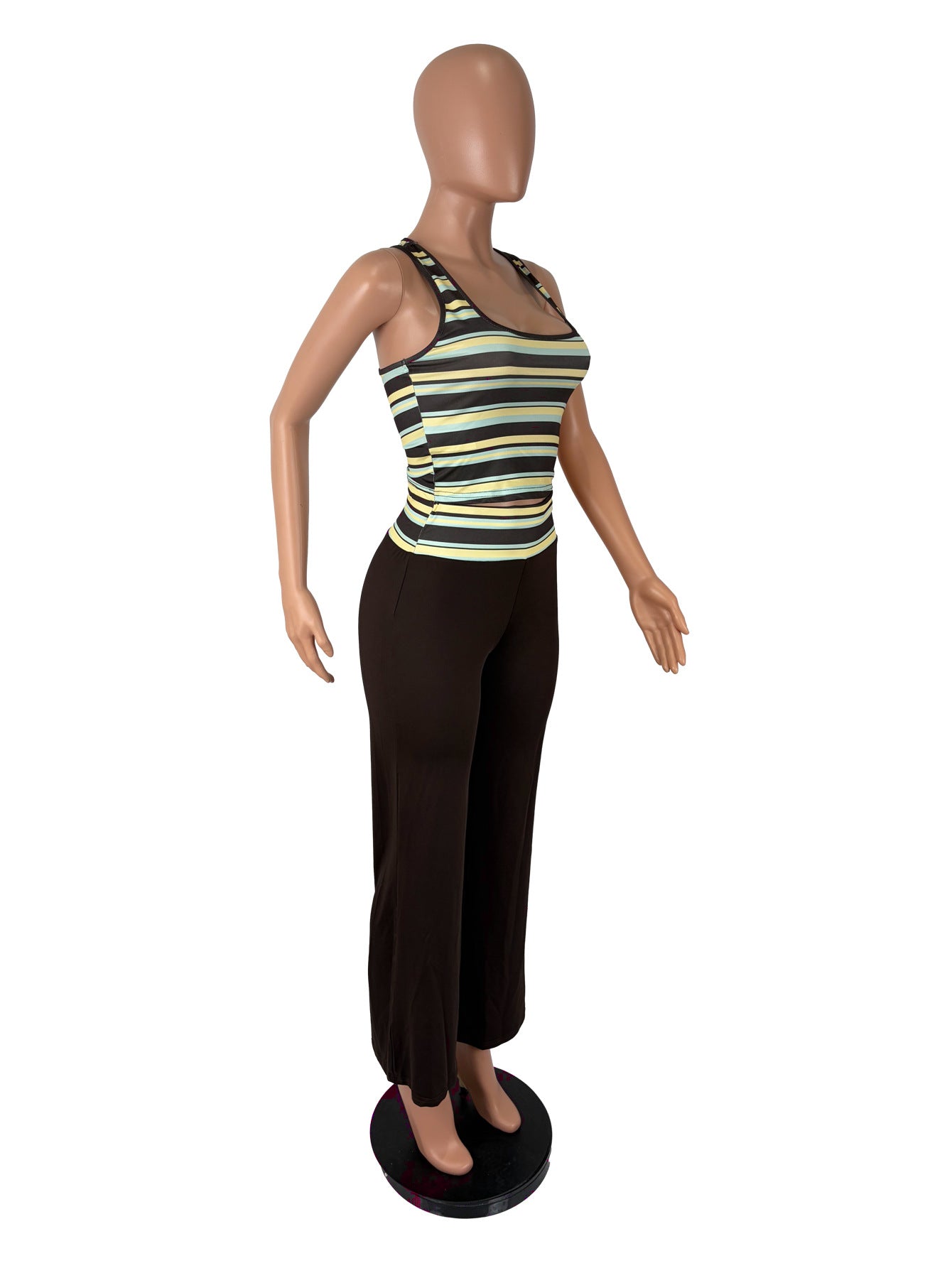 Women's Striped Tank Top Wide Leg Pants Set