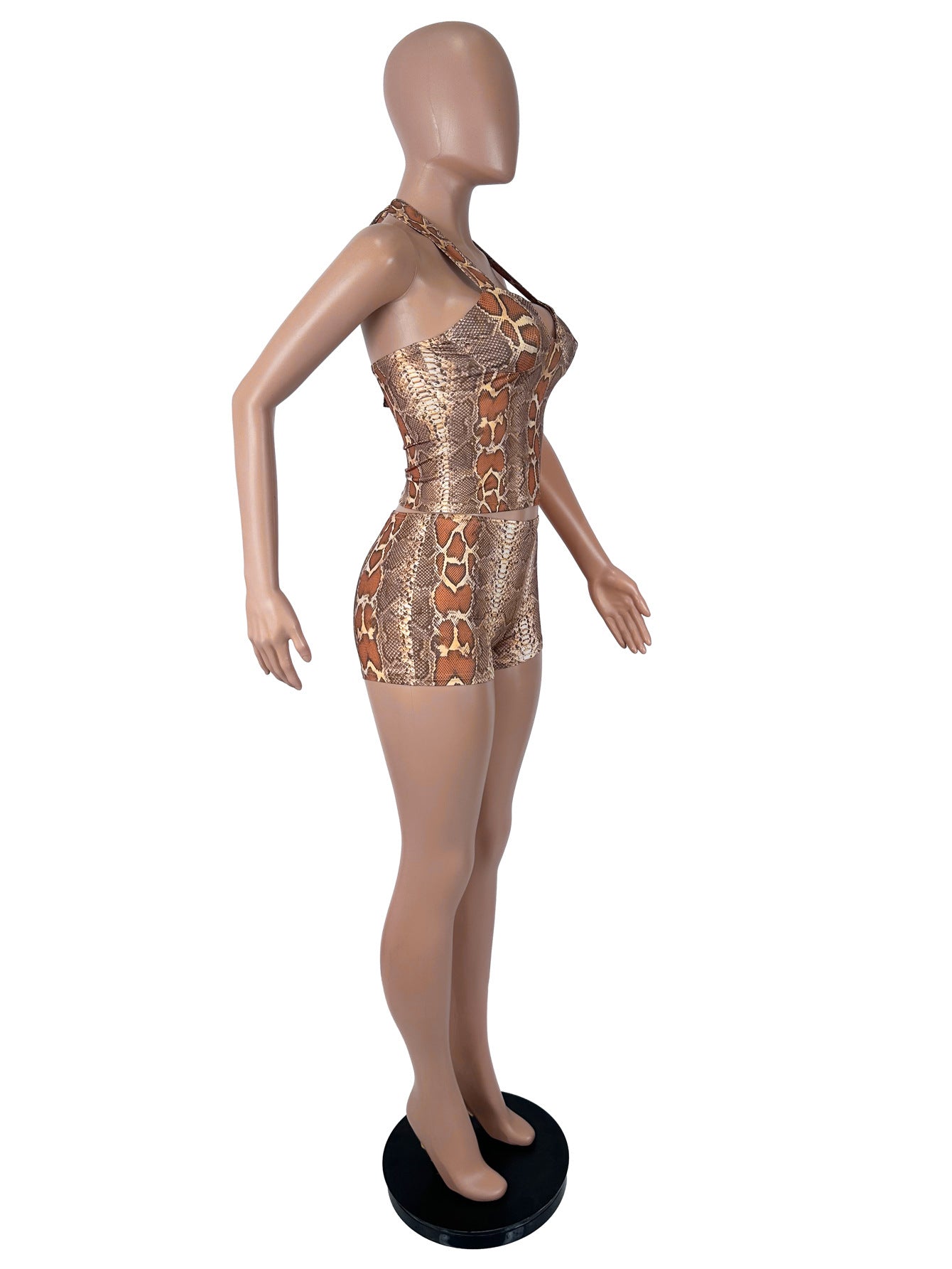 Women's Snake Print Cami Top and Shorts Set