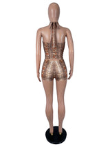 Women's Snake Print Cami Top and Shorts Set