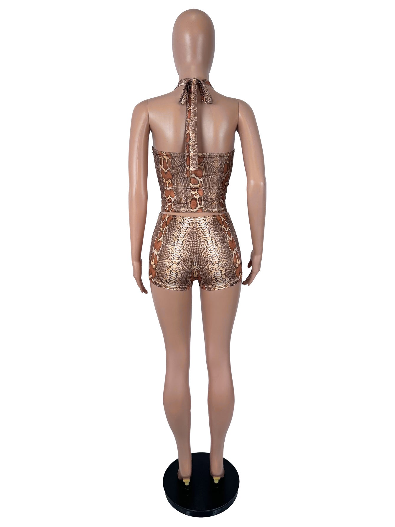Women's Snake Print Cami Top and Shorts Set