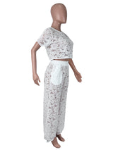 Women's White Lace Two-Piece Set