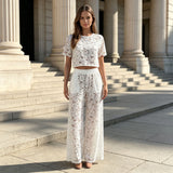 Women's White Lace Two-Piece Set
