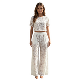 Women's White Lace Two-Piece Set
