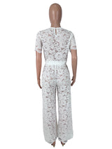 Women's White Lace Two-Piece Set
