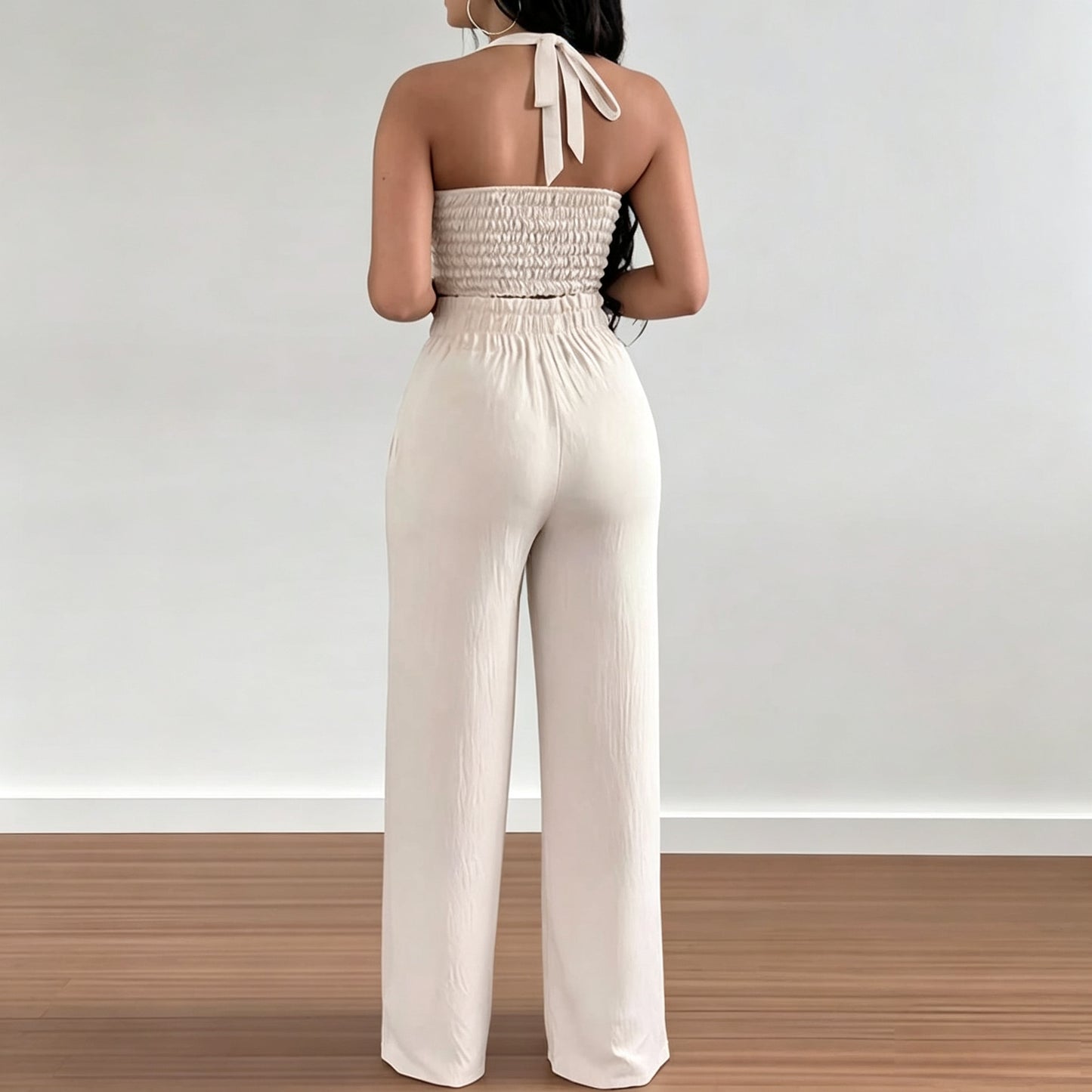 Women's Halter Vest & Wide Leg Pants Set