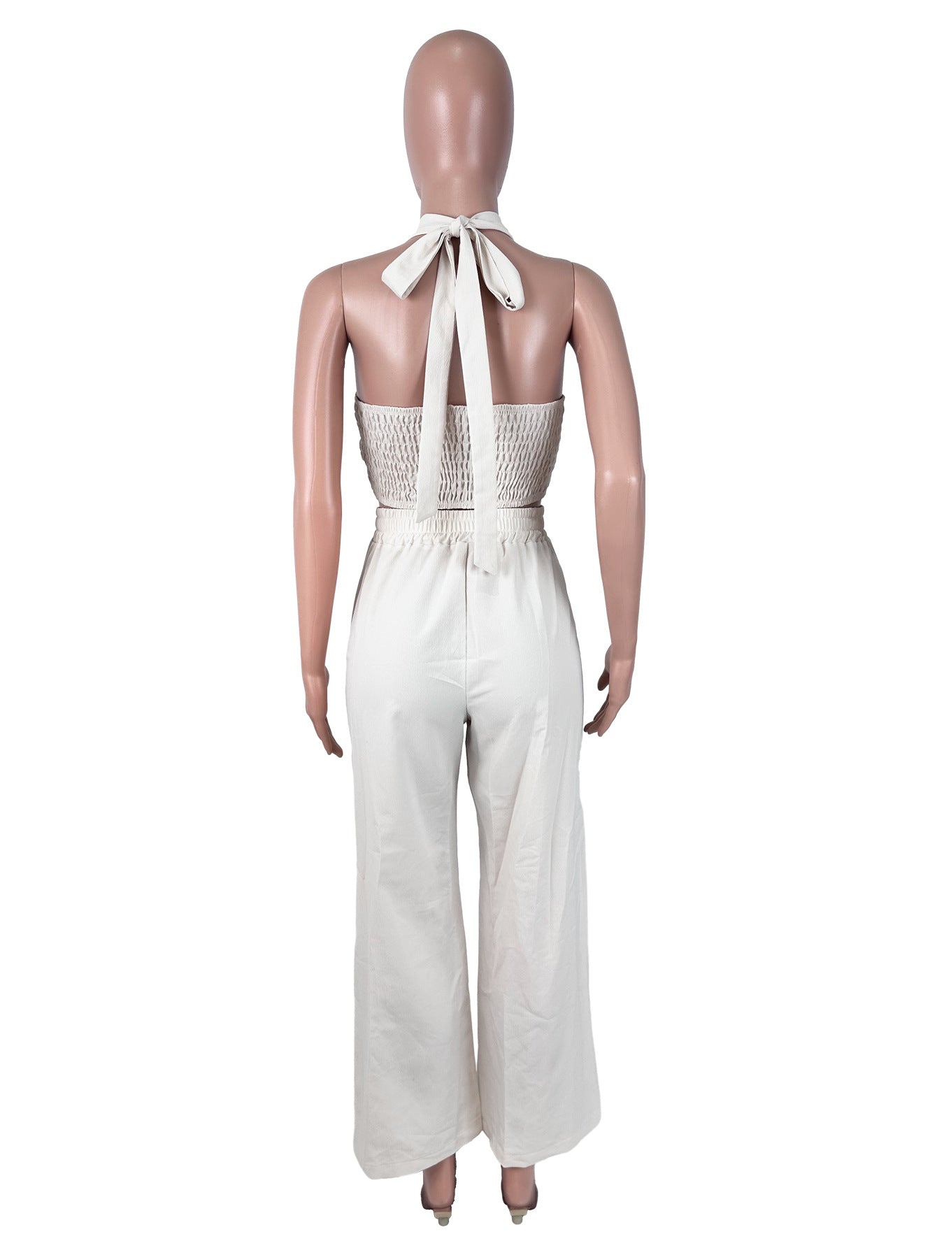 Women's Halter Vest & Wide Leg Pants Set