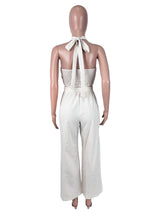 Women's Halter Vest & Wide Leg Pants Set
