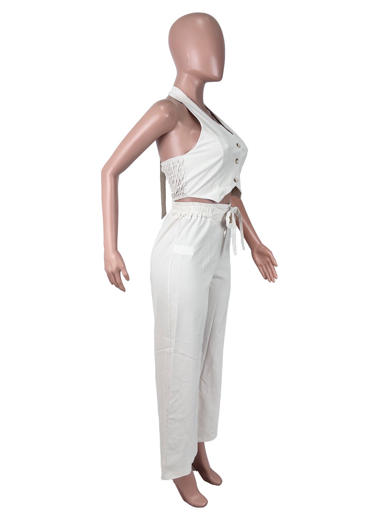 Women's Halter Vest & Wide Leg Pants Set