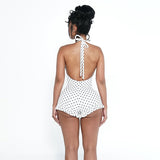 Women's Polka Dot Halter Romper