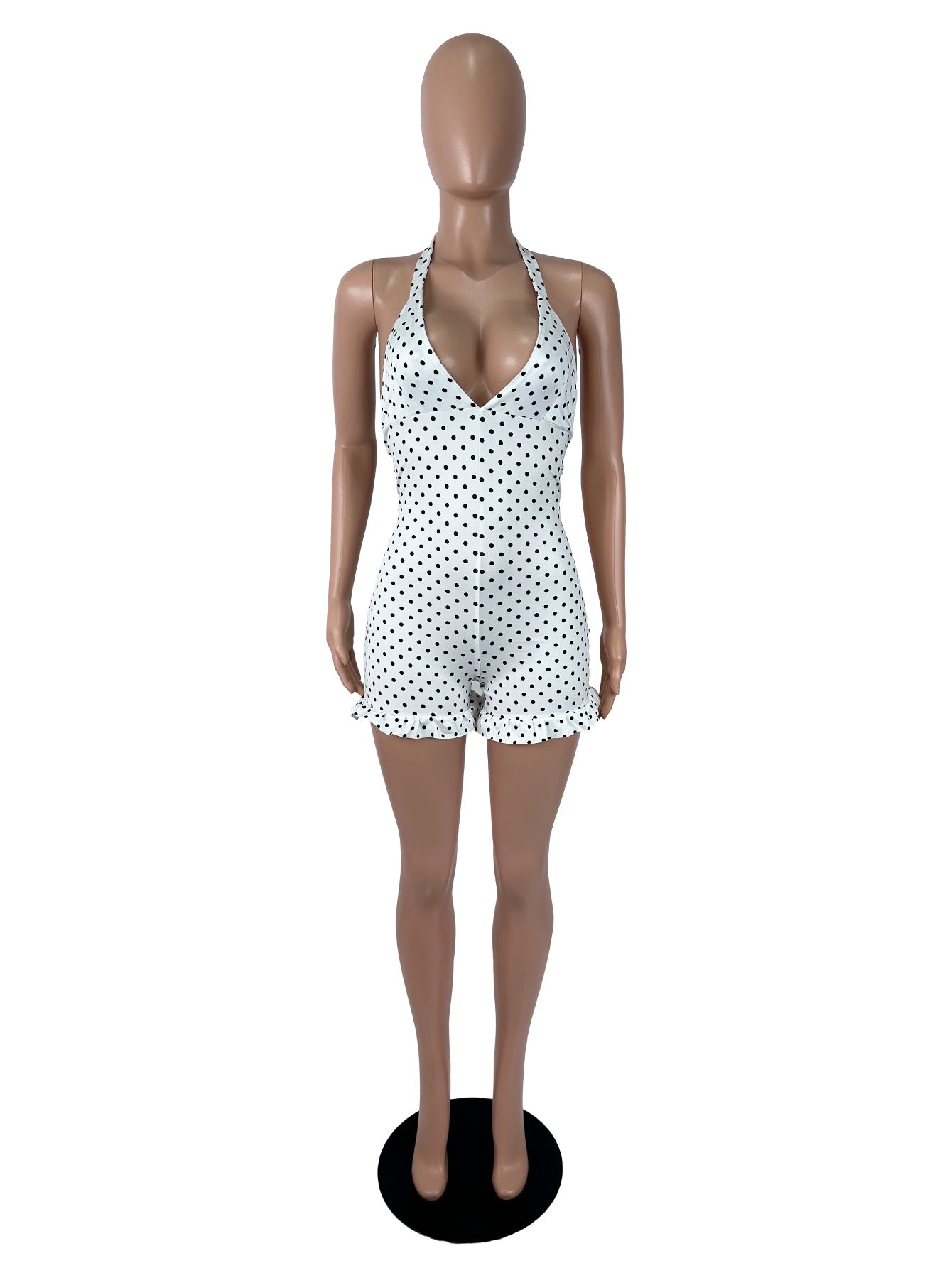 Women's Polka Dot Halter Romper
