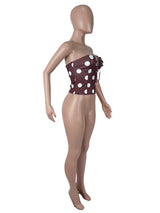Women's Polka Dot Strapless Corset Top