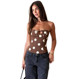 Women's Polka Dot Strapless Corset Top