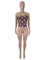 Women's Polka Dot Strapless Corset Top