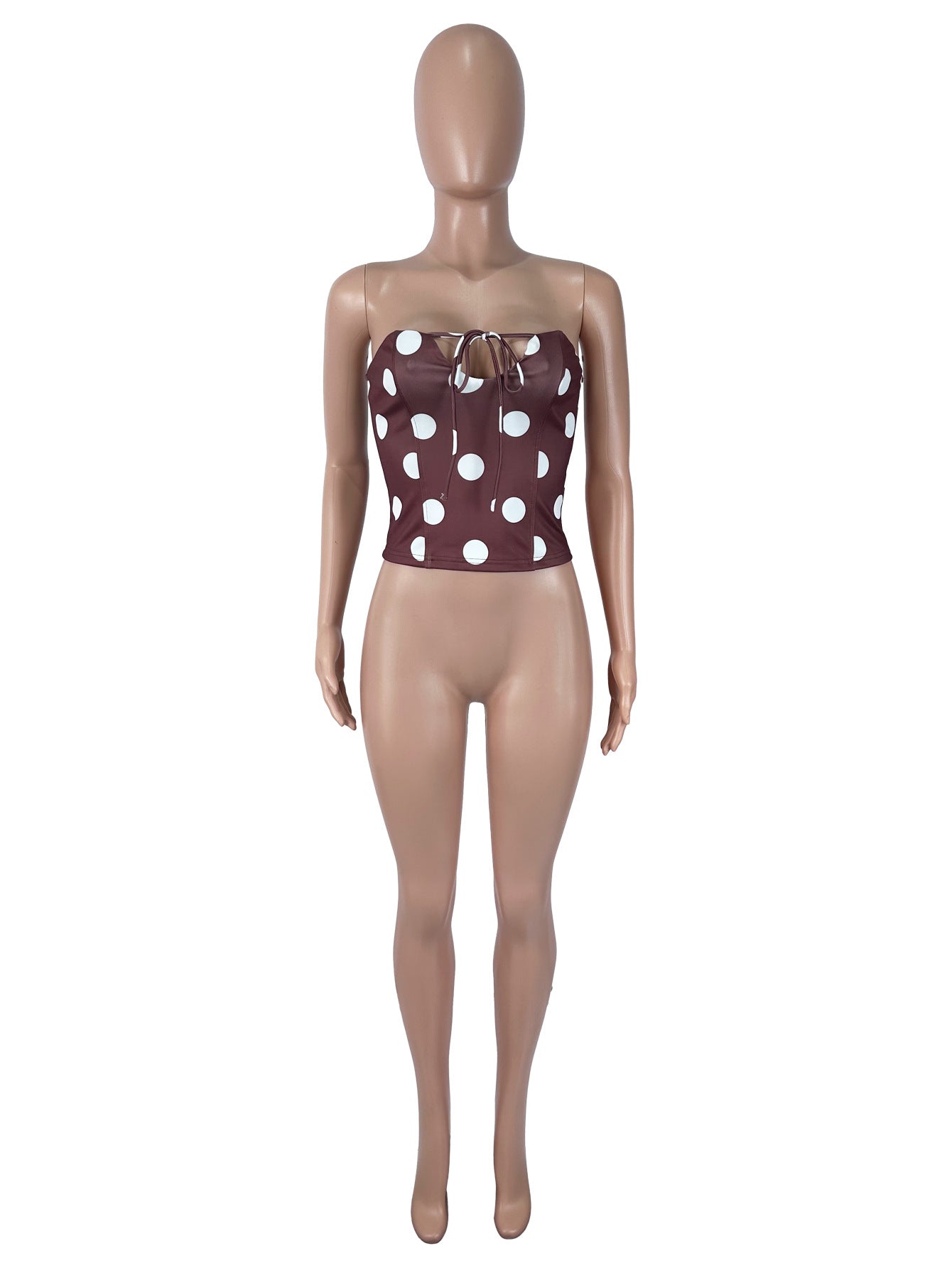 Women's Polka Dot Strapless Corset Top