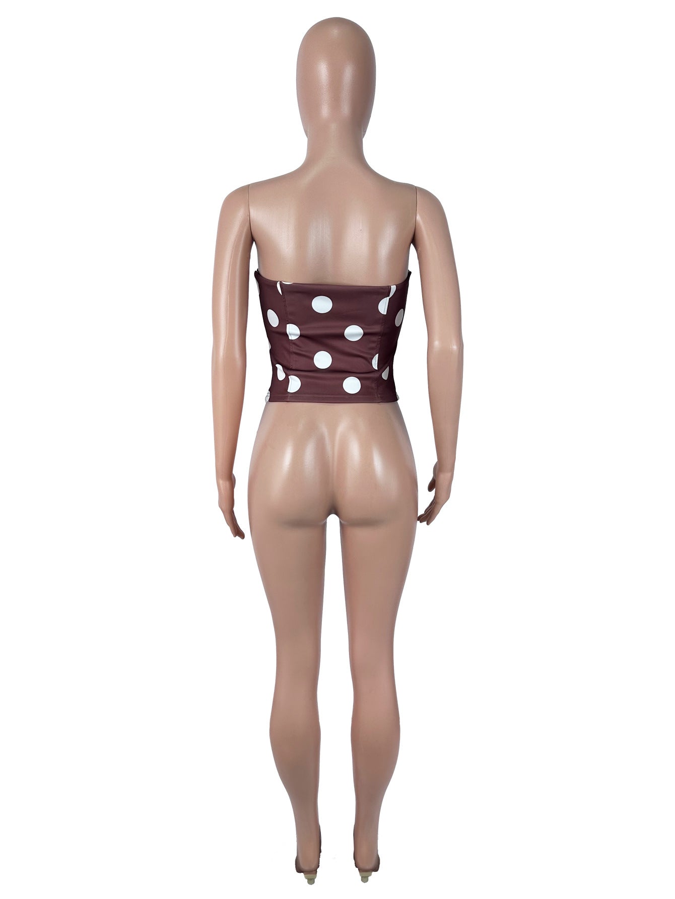Women's Polka Dot Strapless Corset Top
