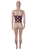 Women's Polka Dot Strapless Corset Top