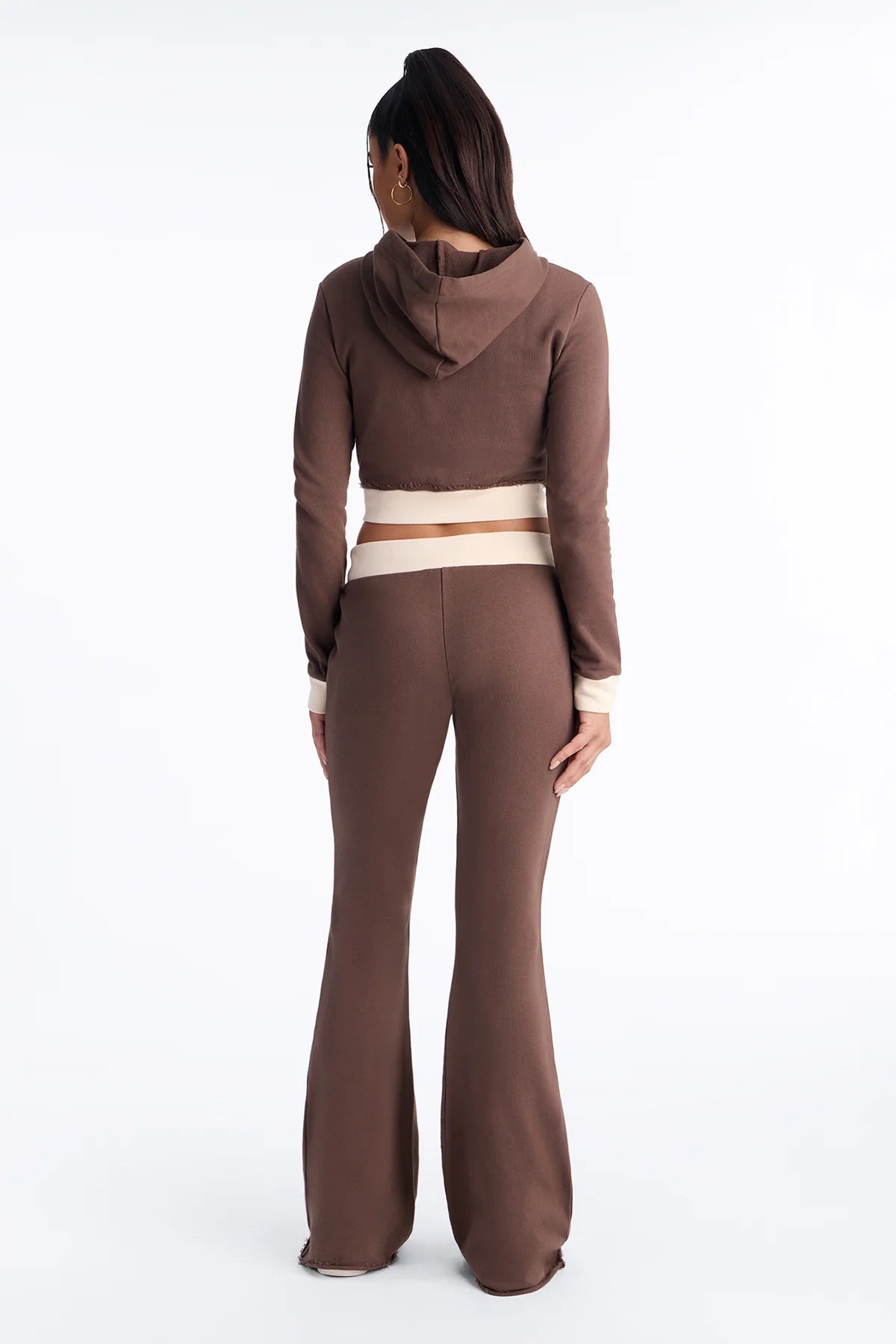 Women's Cropped Hoodie & Wide Leg Pants Set