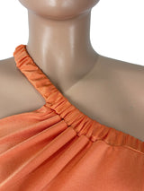 Women's One Shoulder Ruched Asymmetrical Top