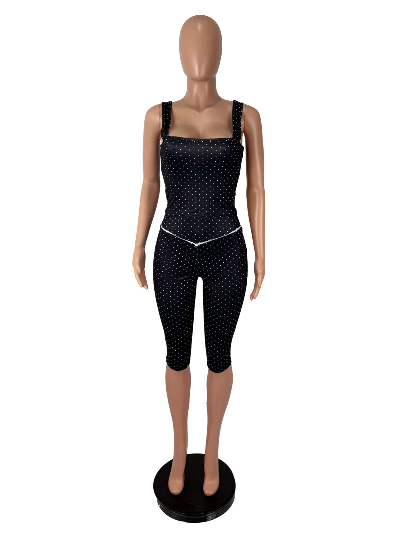 Women's Polka Dot Top and Capri Leggings Set