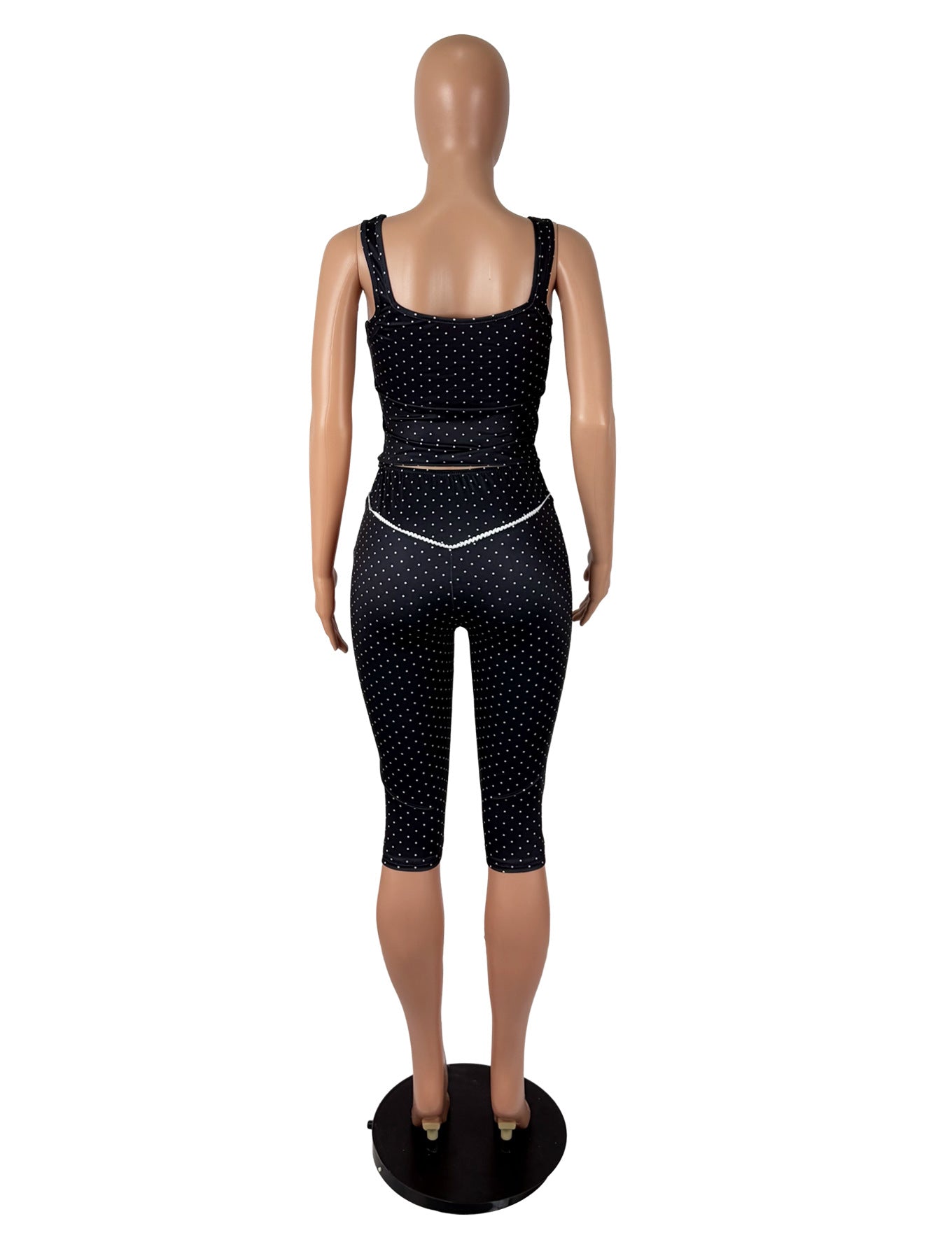 Women's Polka Dot Top and Capri Leggings Set
