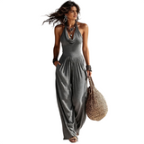 Women's Halter Neck Wide Leg Jumpsuit