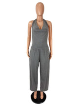 Women's Halter Neck Wide Leg Jumpsuit