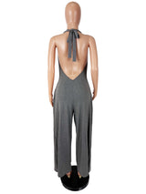Women's Halter Neck Wide Leg Jumpsuit