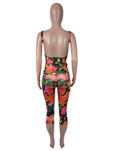 Women's Floral Cami Top and Capri Pants Romper