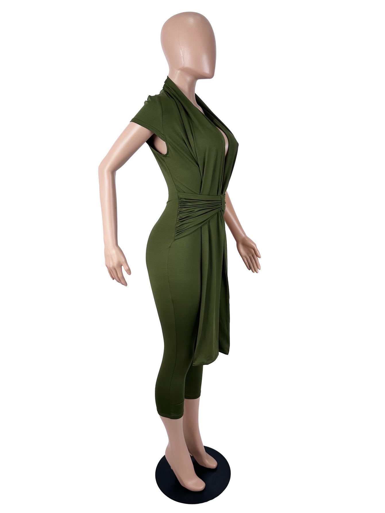 Women's Halter Neck Draped Leggings Romper