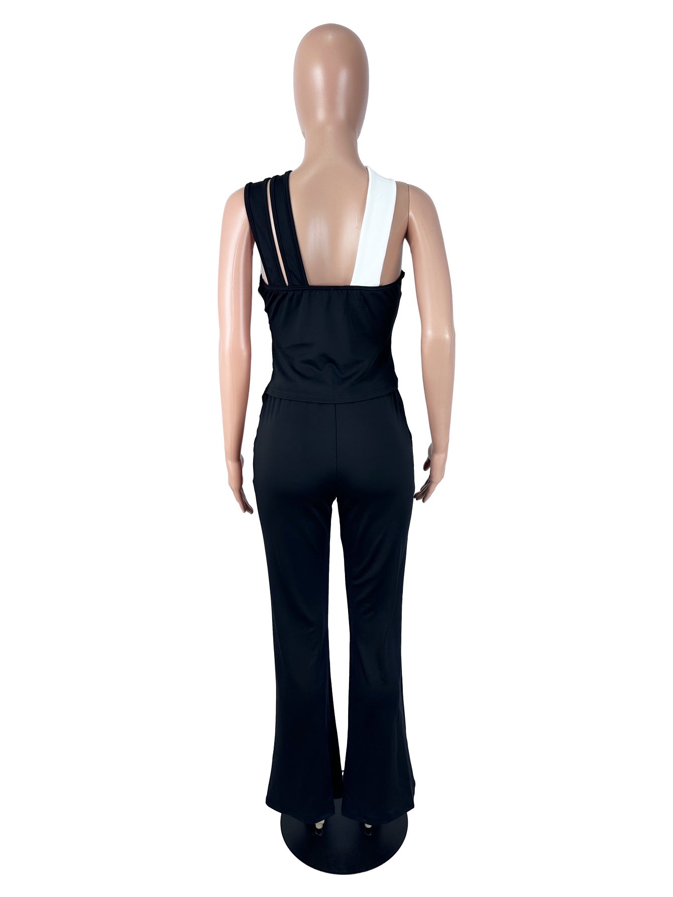 Women's Asymmetric Peplum Top and Pants Set
