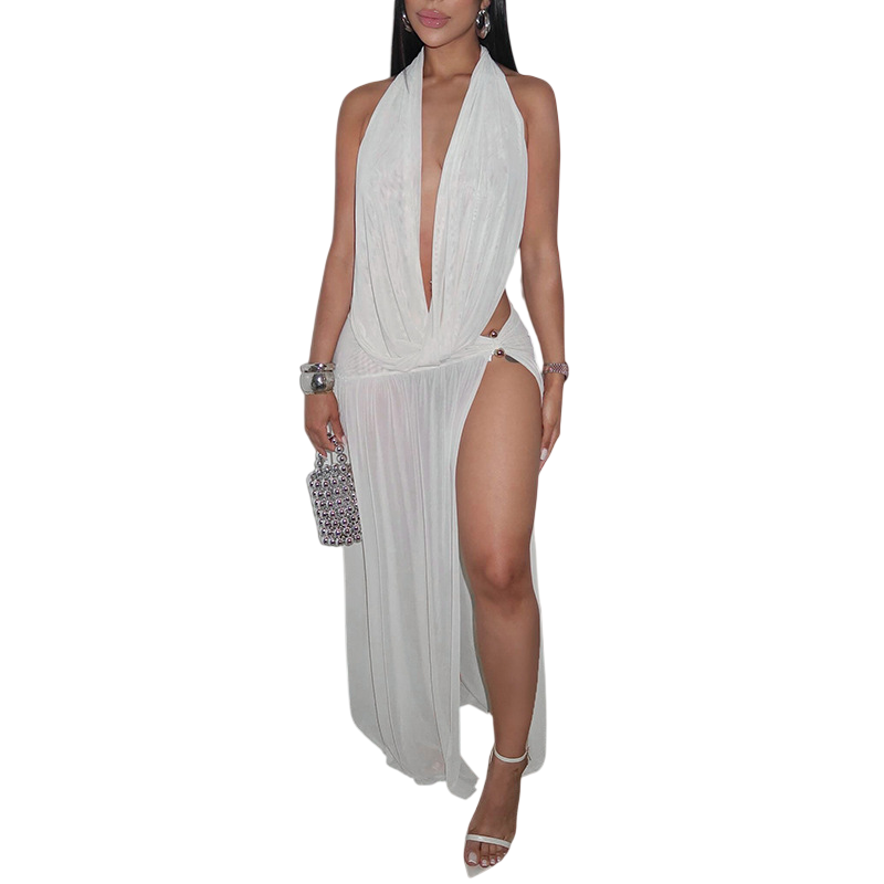 Women's Halter Cutout Maxi Dress