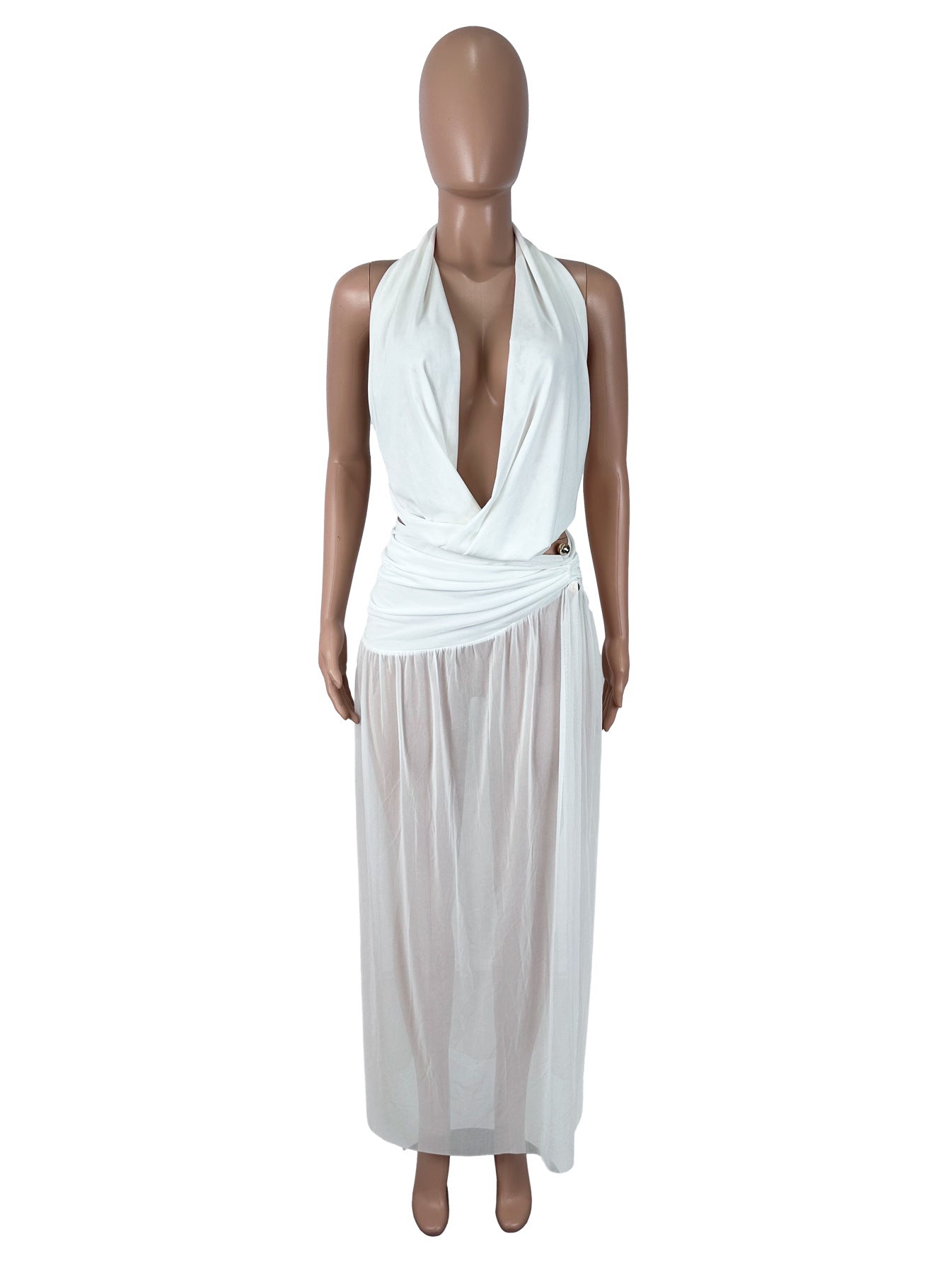 Women's Halter Cutout Maxi Dress