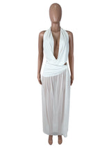 Women's Halter Cutout Maxi Dress