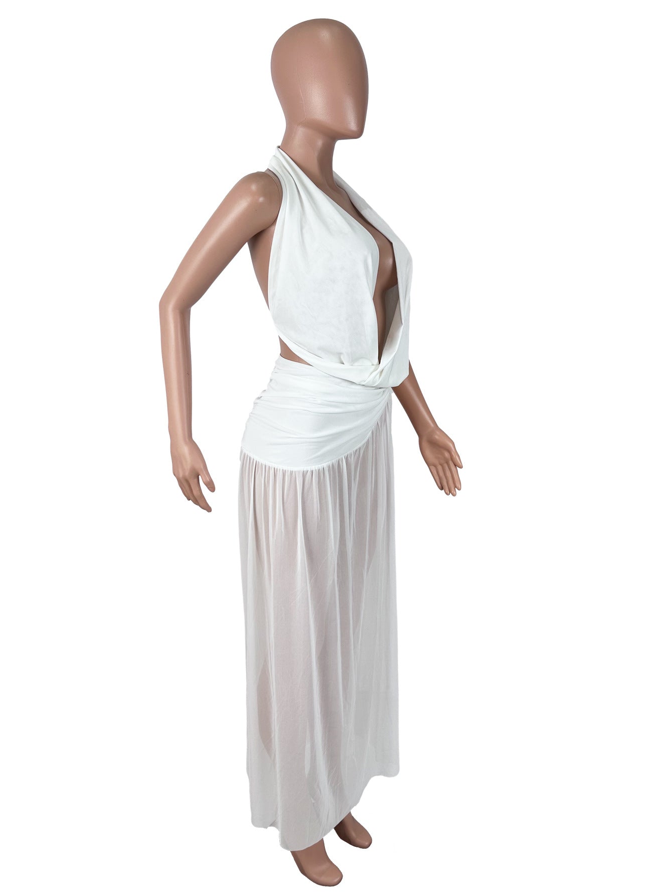 Women's Halter Cutout Maxi Dress