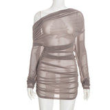 Women's Ruched One Shoulder Mini Dress
