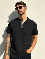 Men's Short Sleeve Henley T Shirt