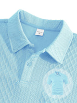Men's Textured Polo Shirt and Shorts Set