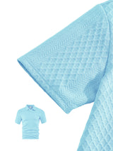Men's Textured Polo Shirt and Shorts Set