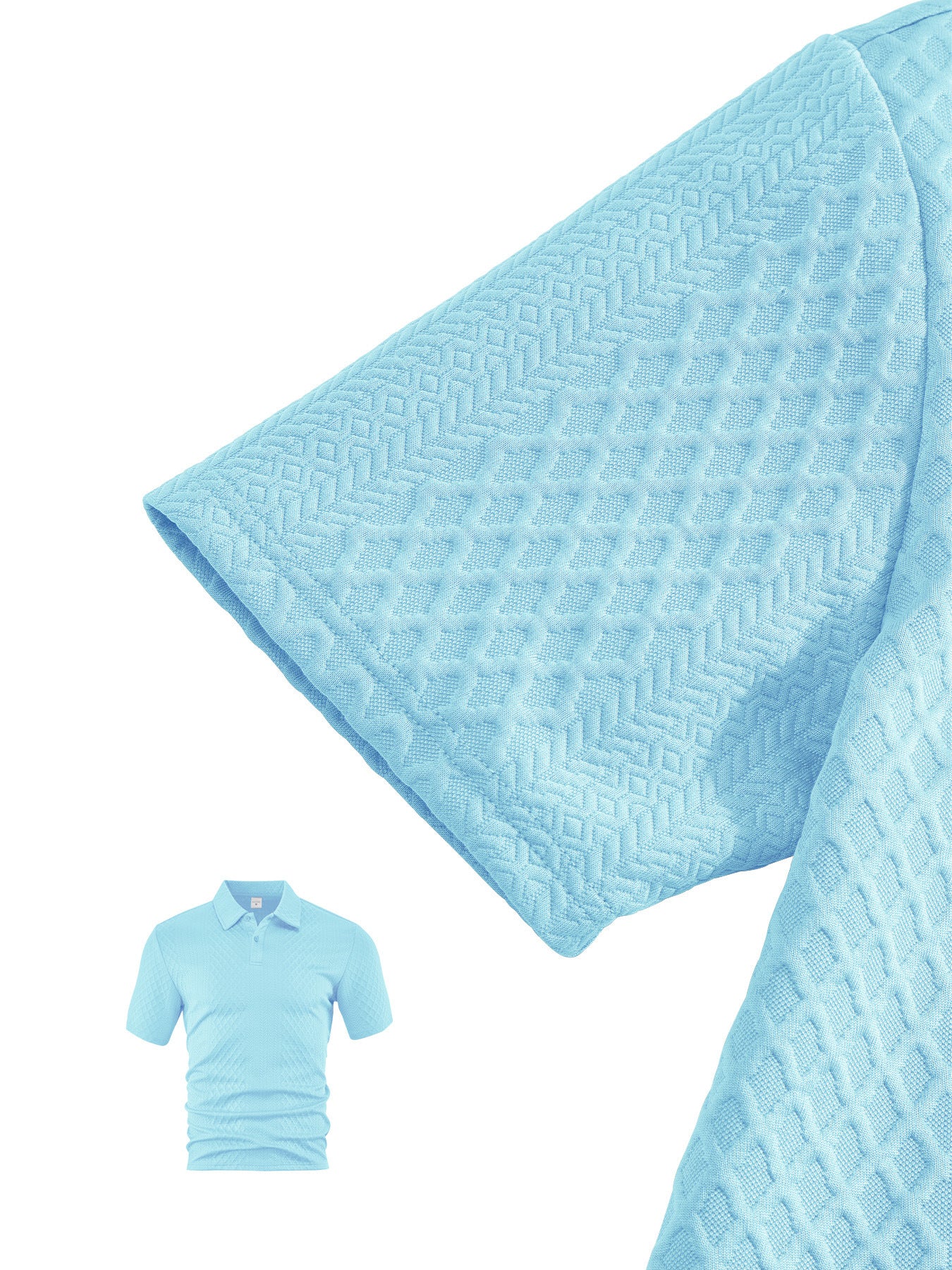 Men's Textured Polo Shirt and Shorts Set