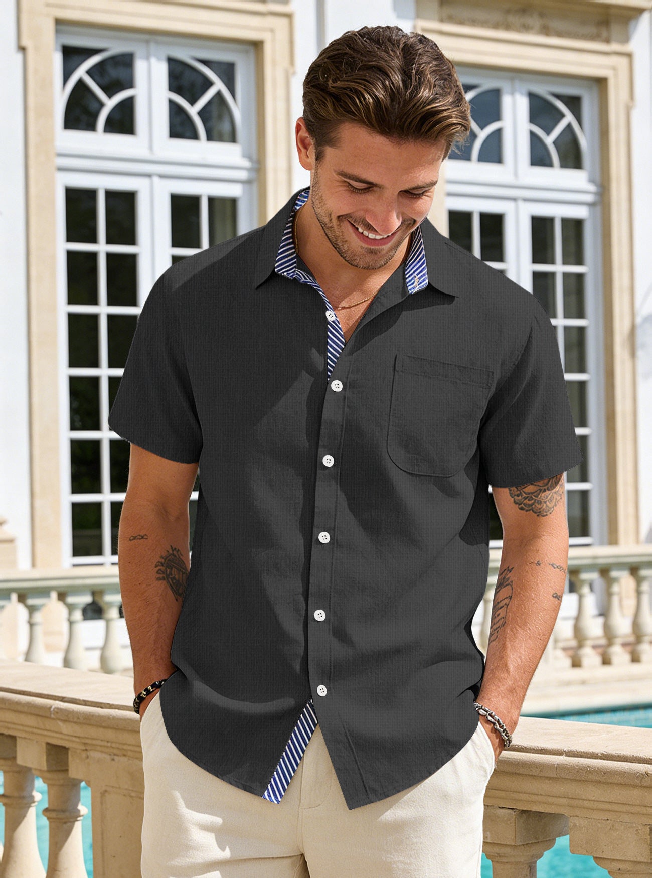 Men's Short Sleeve Button Down Shirt