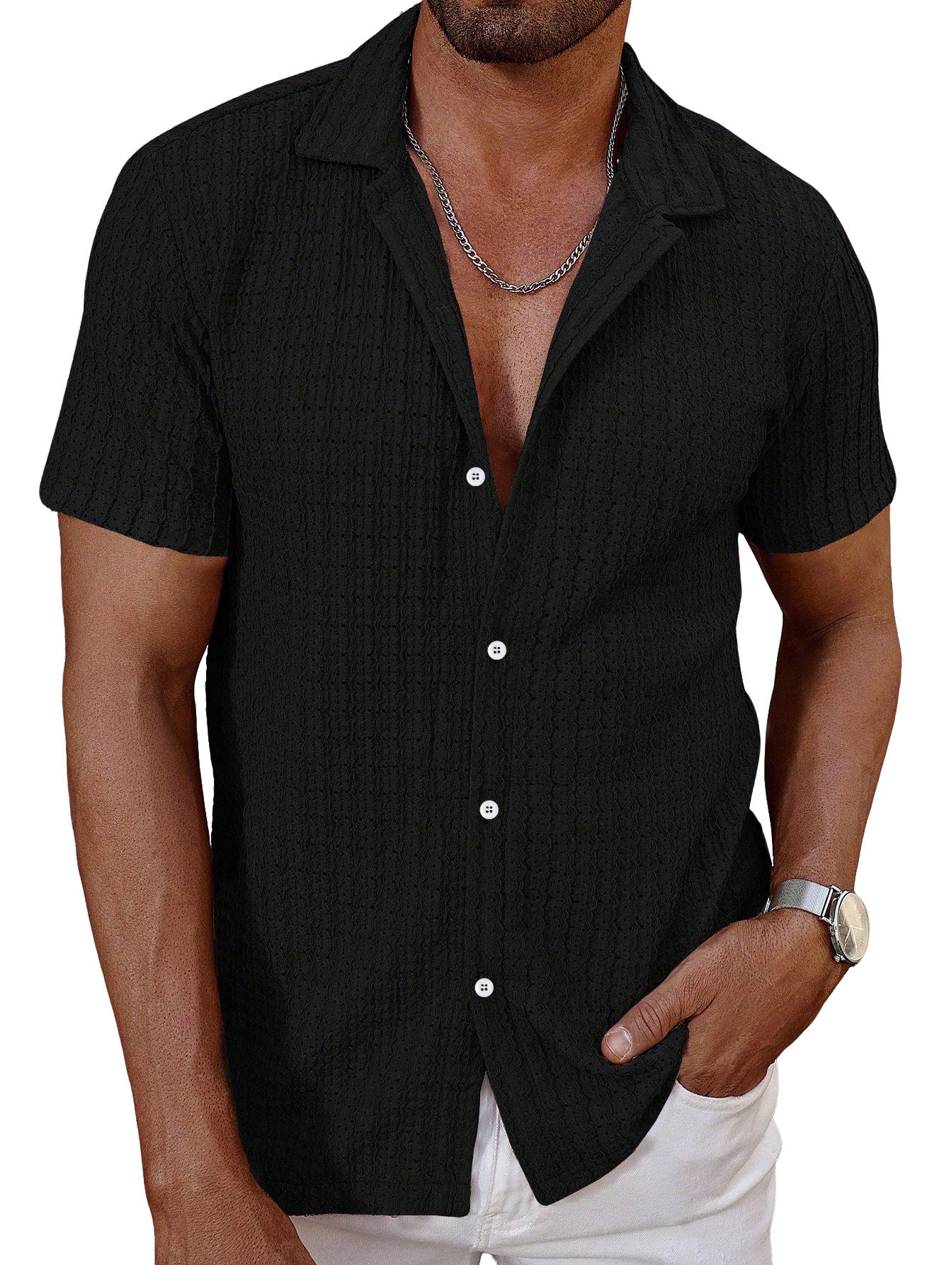 Men's Textured Short Sleeve Shirt