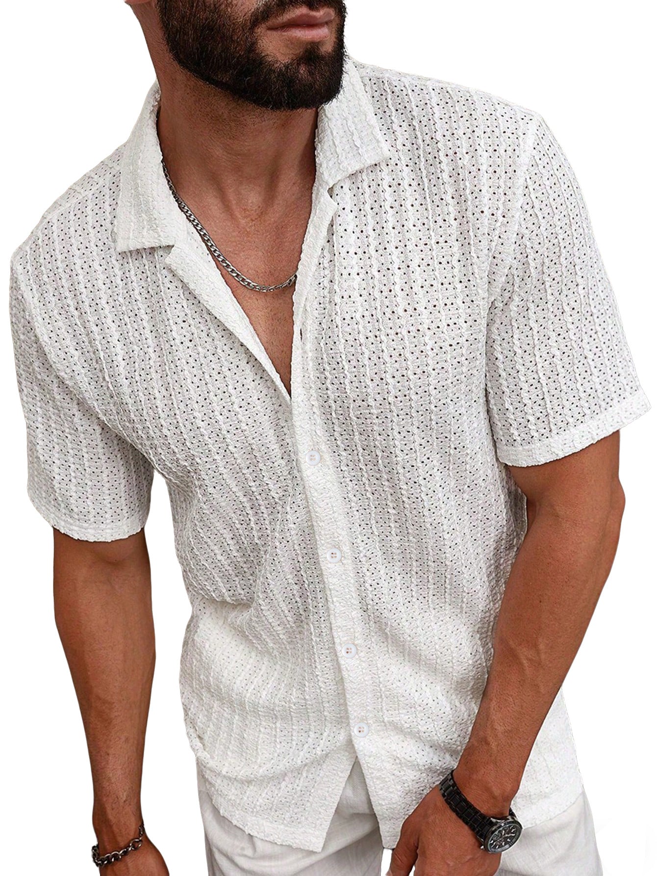 Men's Textured Short Sleeve Shirt