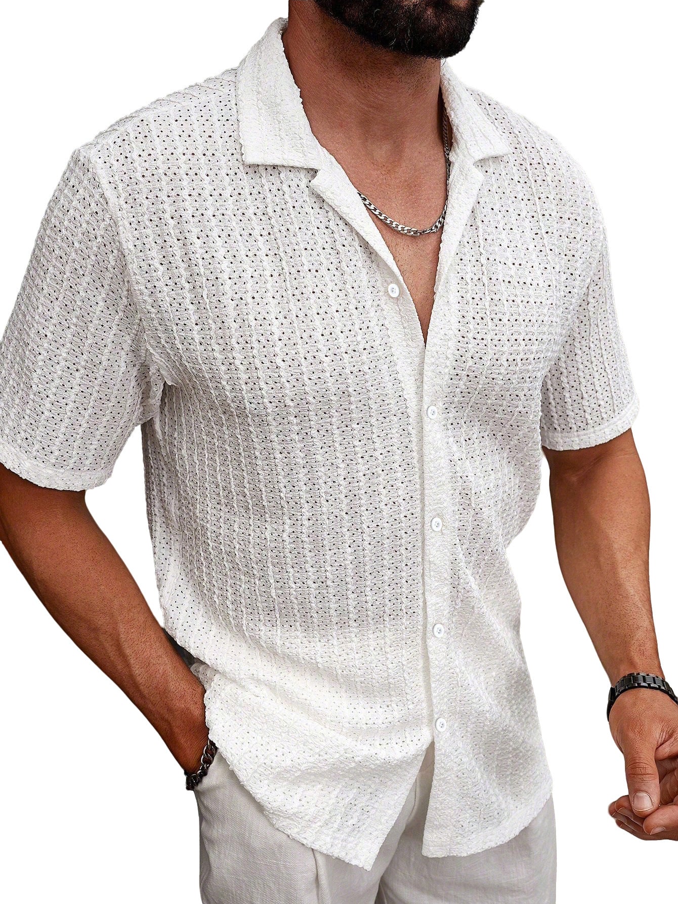 Men's Textured Short Sleeve Shirt