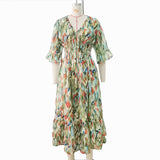 Women's Floral Smocked Midi Dress